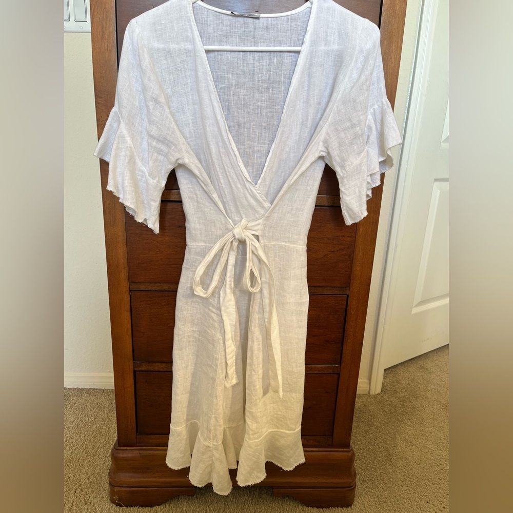 Positano White Linen Dress